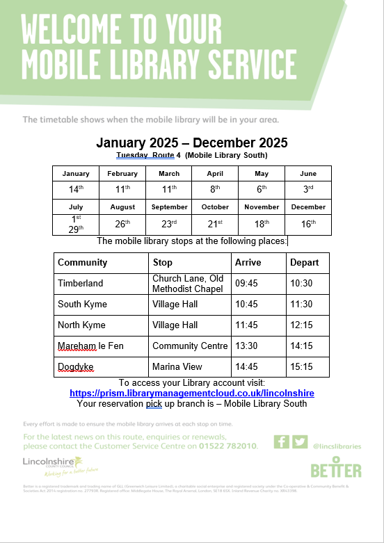 South Kyme Library Services 2025